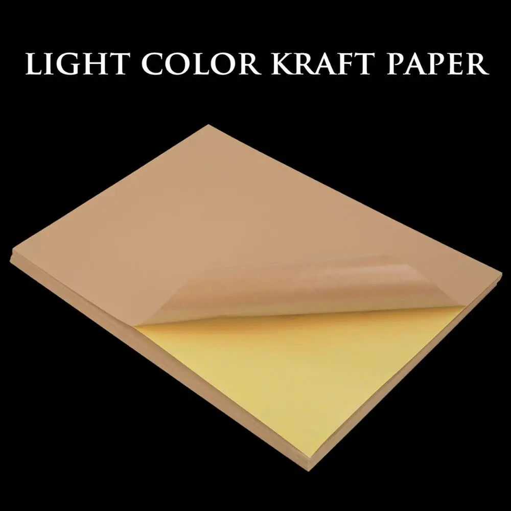 A4 50/100 листов пустая копировальная бумага крафт матовая для печати самоклеящаяся