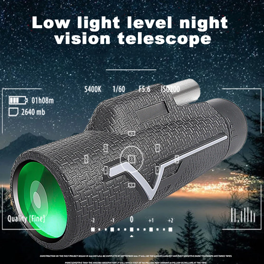 

Camping Traveling Bird Watching Ergonomic 25x50 Monocular Telescope Portable High Power Non Slip Starscope BAK4 Prism Scenery