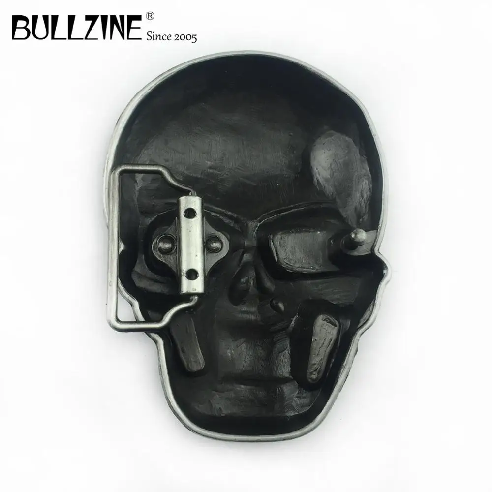 В Bullzine большой и тяжелый череп пряжки ремня с оловянной отделкой FP-03641 подходит