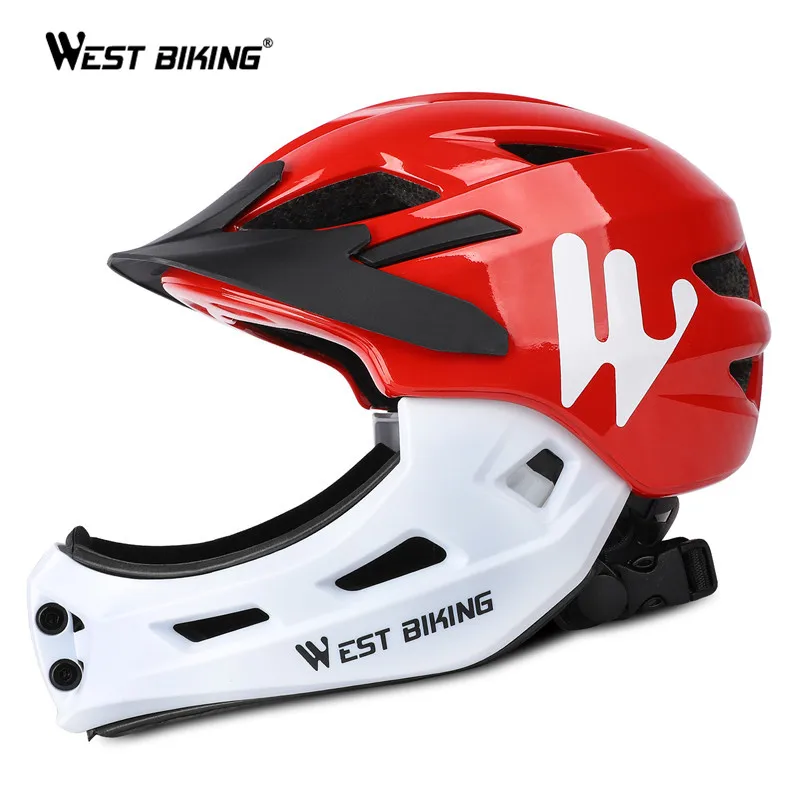 WEST BIKING/детский шлем с полной защитой лица горный MTB дорожный велосипедный Съемный