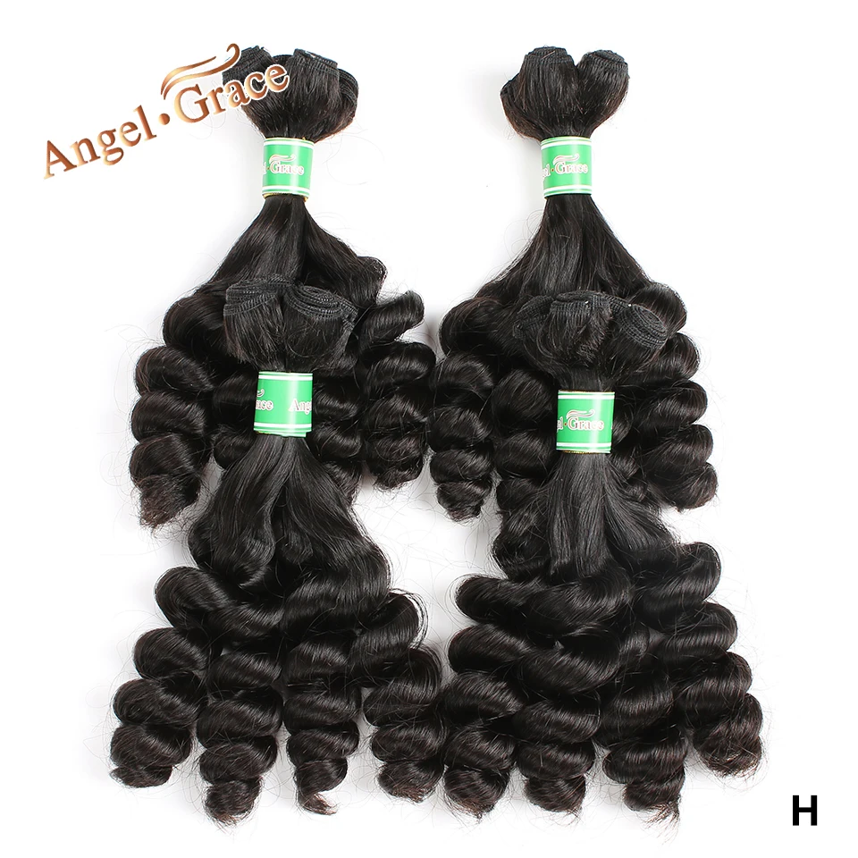 

Angel Grace Hair Brazilian Loose Weave Double Drawn Funmi Hairstyle 1/3/4 PCS Natural Color Brazilian Remy Human Hair Extensions