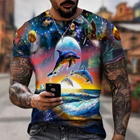 new fashion 3d printed sea cartoon dolphin t shirt for menwomen animal short sleeve hip hop top