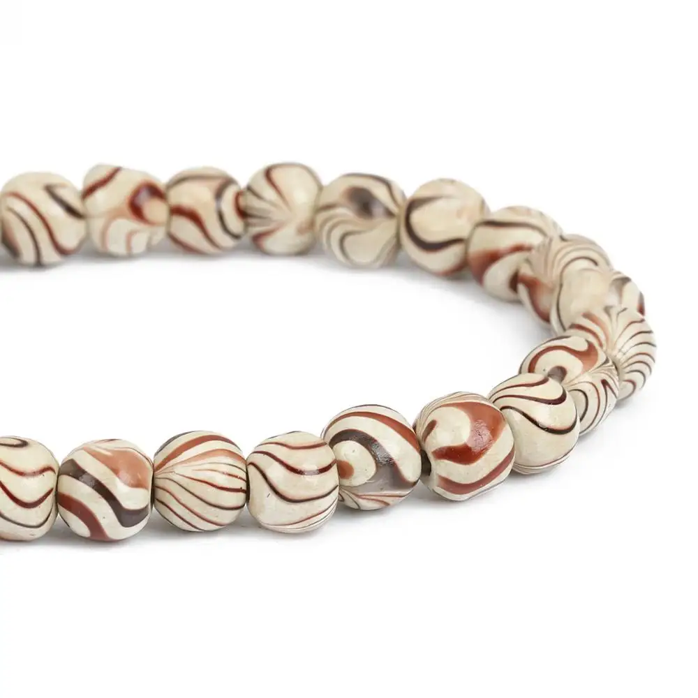 Doreen Box Wood Spacer Beads Круглые коричневые в полоску диаметр 11 мм (3/8 дюйма). -Диаметр 10