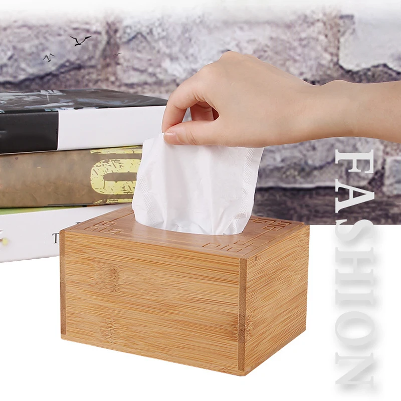 Коробка для бумажных салфеток из бамбука в ретро-стиле | Дом и сад