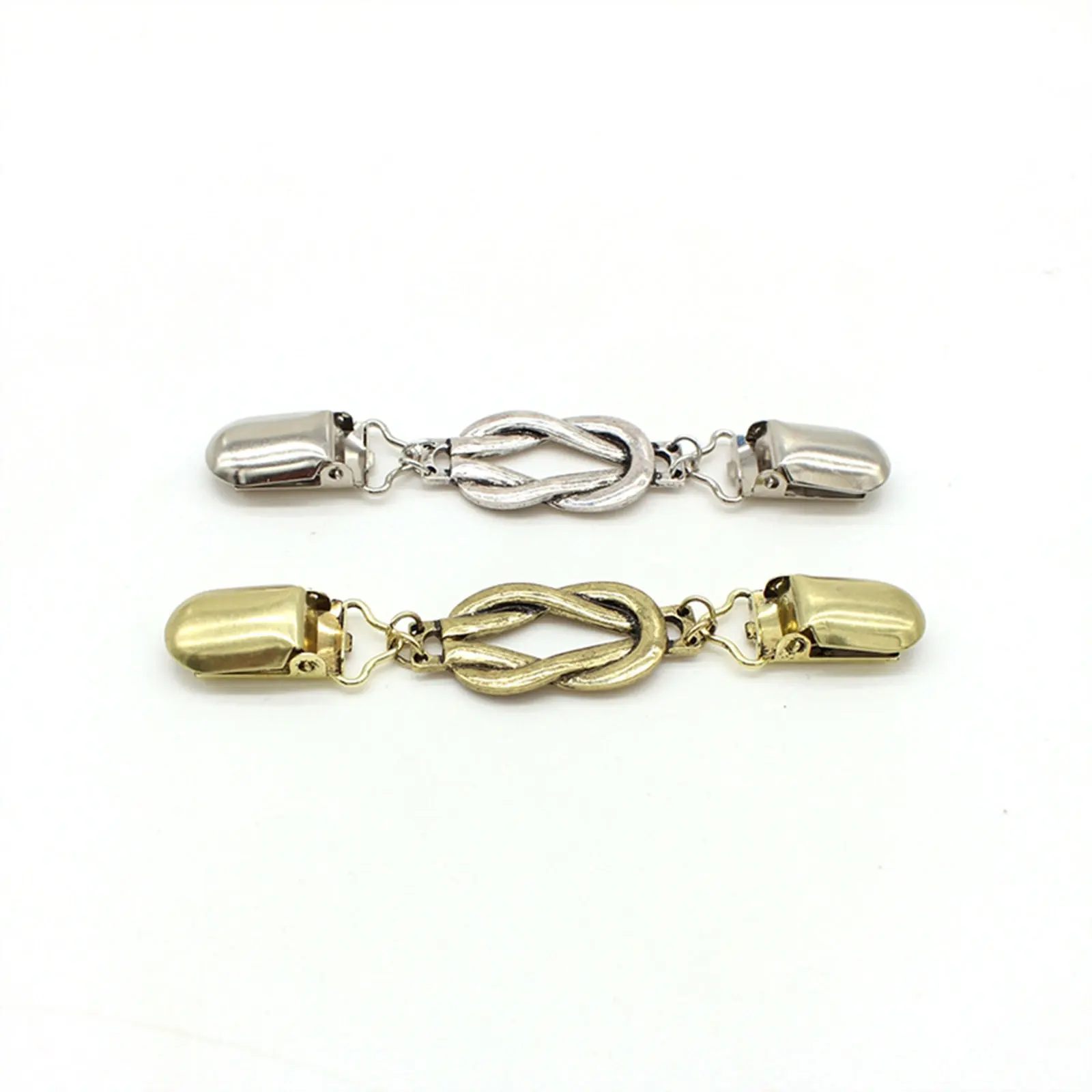 

Women Cardigan Sweater Blouse Pins Rope Knot Shape Shawl Brooch Clips Duck-mouth Clip For Clothing Decoration Jewelry Gifts