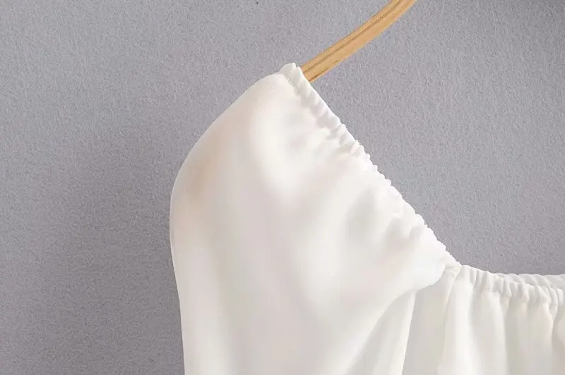 Модный укороченный топ Bazaleas с квадратным воротником шикарная белая женская