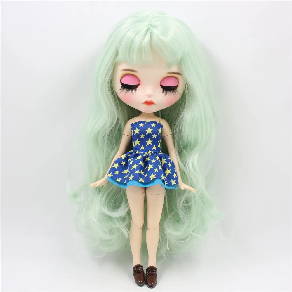 ICY factory blyth кукла на заказ, индивидуальная кукла, лицо, белая кожа, соединение тела, bjd, матовое лицо, бледно-зеленые волосы, 30 см, 1/6 игрушка