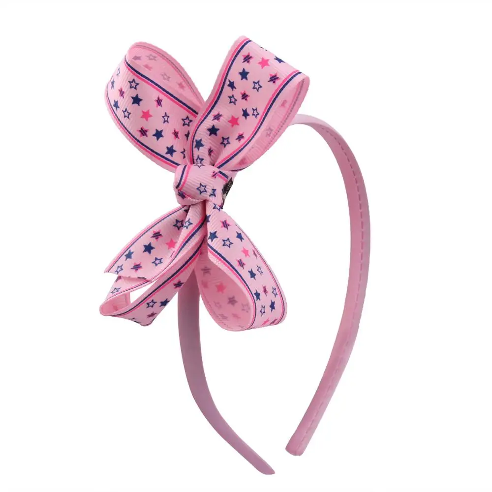 Новинка 2019 повязка для волос с пятиконечной звездой и бантом девочек милый
