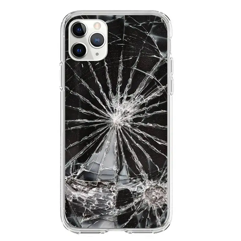 Чехол со сломанным стеклом для телефона Iphone 7 8 Plus X Xs Max Xr 11 12 13 Mini Pro SE2 прозрачный