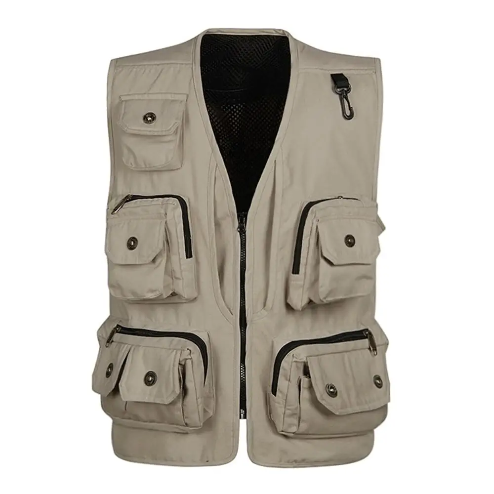 

Men's Removable Multifunction Fishing Vest Multi-Pocket Loose Outdoor Vest Camping Photography Reporter Hiking Jacket