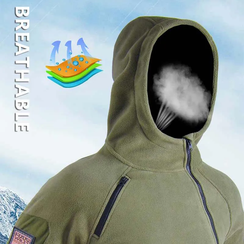 

HAN WILD Outdoor Hiking Jacket Men Tactical Army Military Clothing Fleece Men's Jackets Coat Warm Militar Hunting Clothes 2021