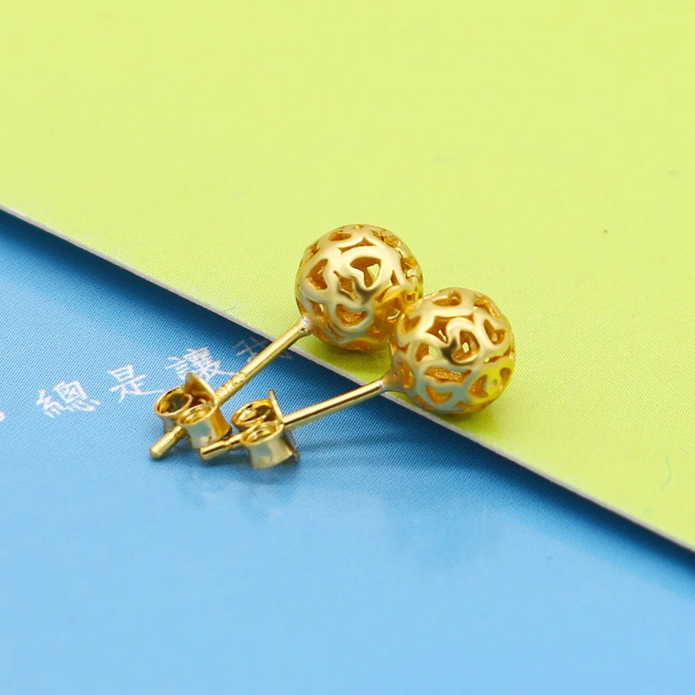 

SA SILVERAGE S925 Pure Silver Earrings for Women 2020 Korean Style Retro Hollowed Out Exquisite Ball Earring Popular Female