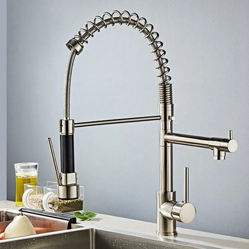 LASO черный точечный двойной пружинный кран оптовая продажа медный кухонный