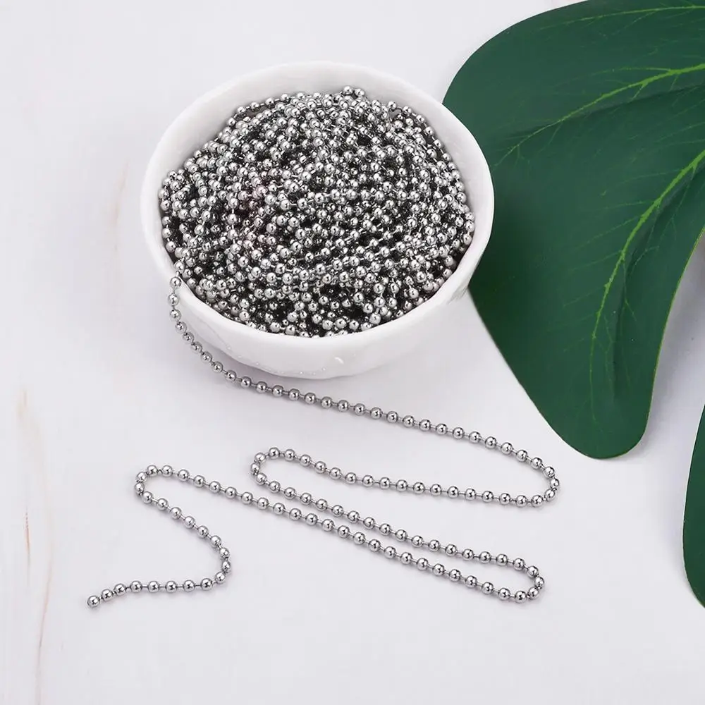 Декоративные цепочки из бисера шар нержавеющей стали 2 5 мм 316 цвет для ожерелья Diy