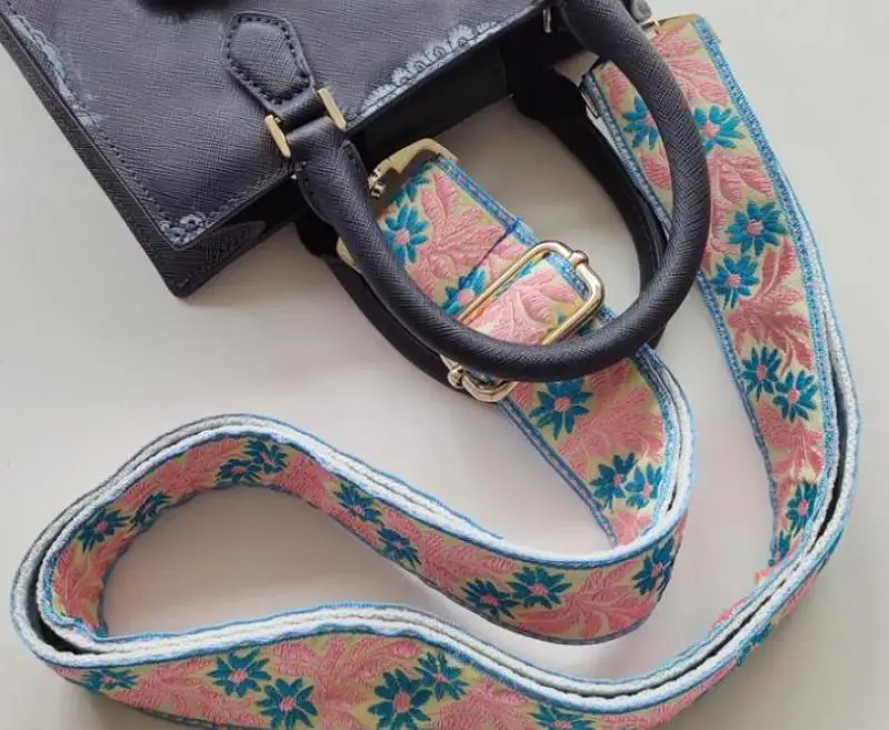 

Embroidery Flower Bag Strap Handbag Belt Wide Shoulder Bag Strap Replacement Strap Accessory Bag Part Adjustable Belt For Bags