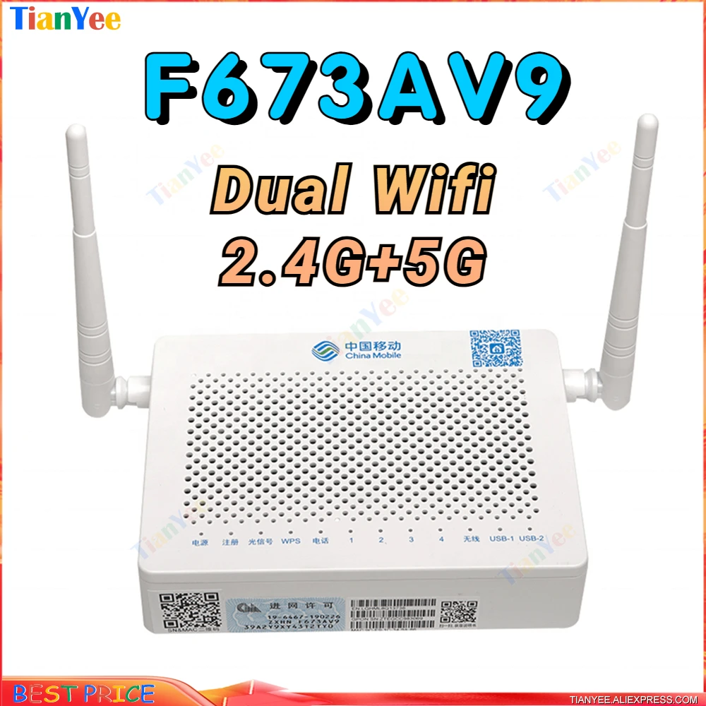 Бесплатная доставка F673AV9 4GE GPON 2 4G/5G ONU WIFI Терминал FTTH ONT модемный терминал