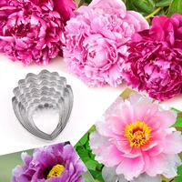 7pcsset stainless steel peony flowers petal cookie cutter mold pastry mould sugarcraft cake decorating tool cake tool
