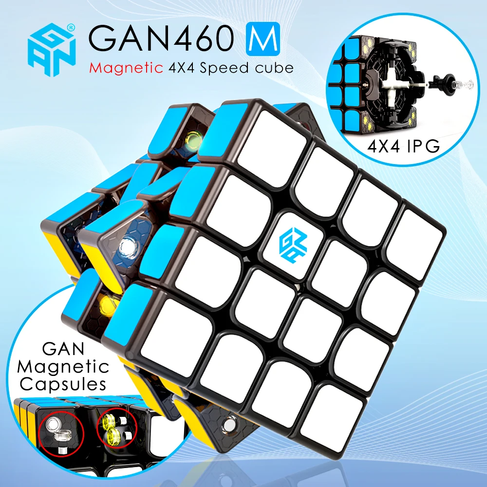 

GAN460 M 4x4x4 Magnetic Magic Speed Cube Gan 460 M Stickerless professional Magnets GAN460M 4x4 Cube Puzzle Gans IPG