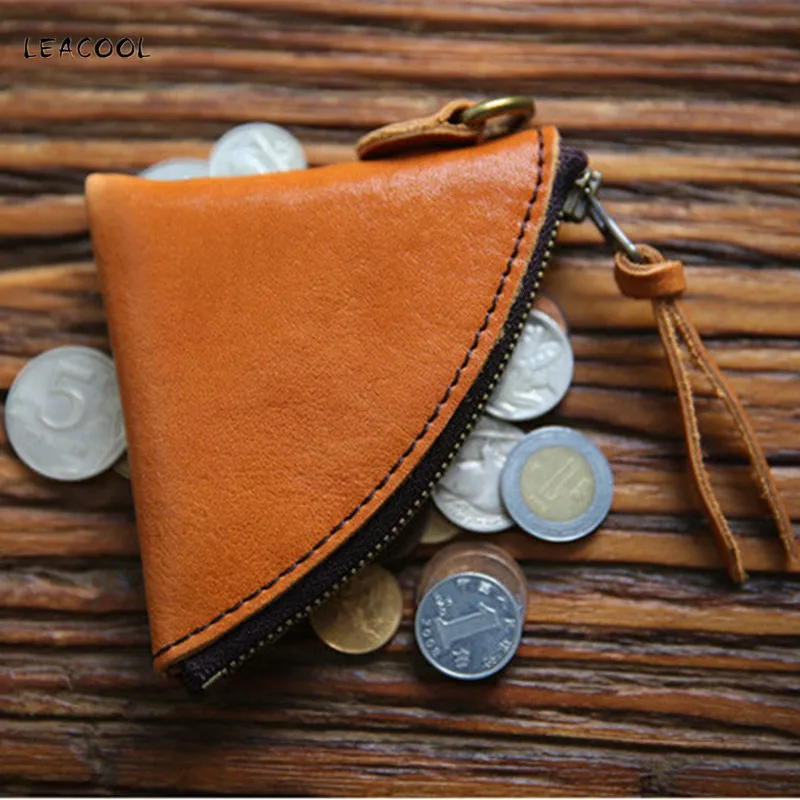 LEACOOL Кошелек для монет из натуральной кожи мужчин Индивидуальный маленький