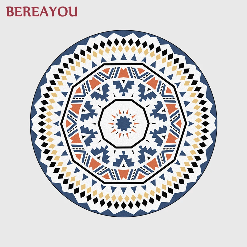 Modern Area Rugs For Living room Kids Big Carpet Round Geometric Bedroom Rug Non-slip Floor Christmas deco dywan | Дом и сад