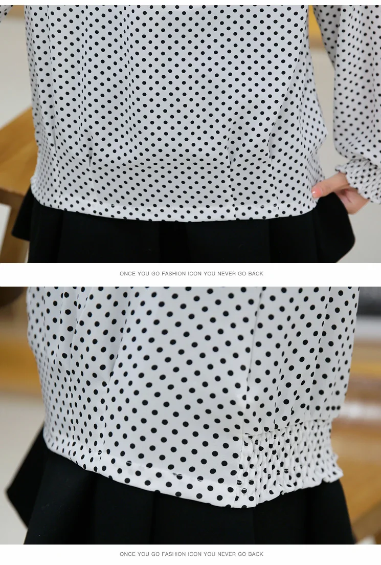 

Fashion Woman Blouses 2021 Ruffles Hollow Lace Chiffon Blouse Shirt Black Dot Blouse Women Tops Long Sleeve Blouse Women
