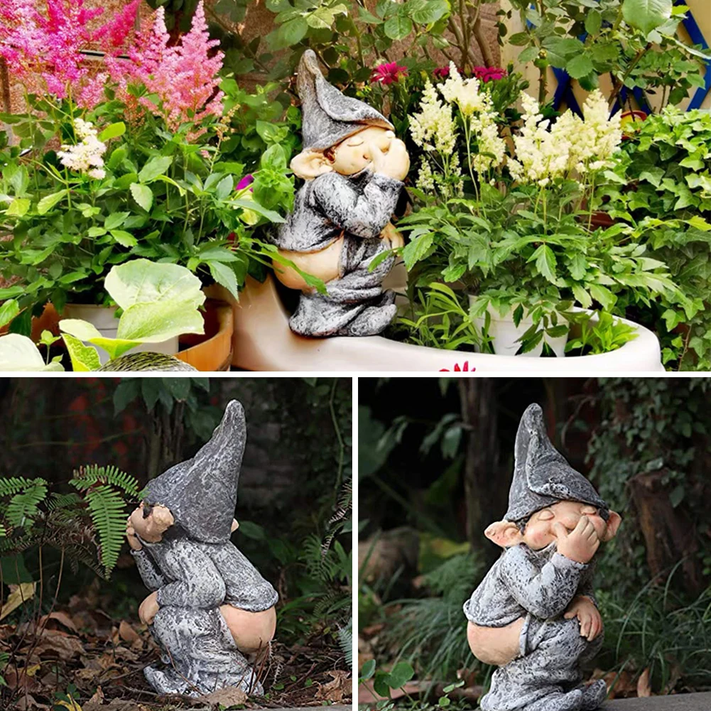 

Garden Defecate Dwarf Statue Pull Smelly Resin Crafts Naughty Gnomes Resin Figurines Outdoor Garden Yard Patio Home Decoration