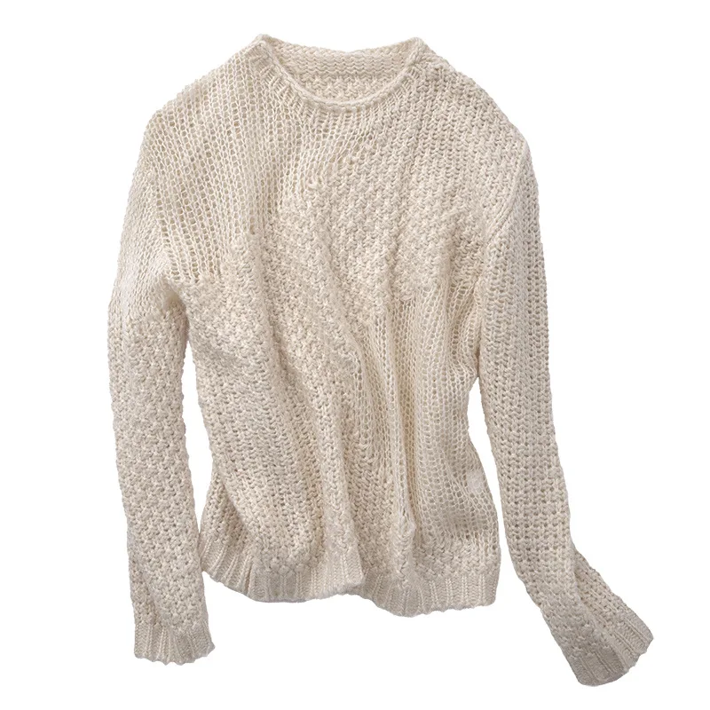 

Winter New Solid Color Fashion Simple Women Loose Pullover Tops O-neck Long Sleeve Warm Knitting Sweater Cc16