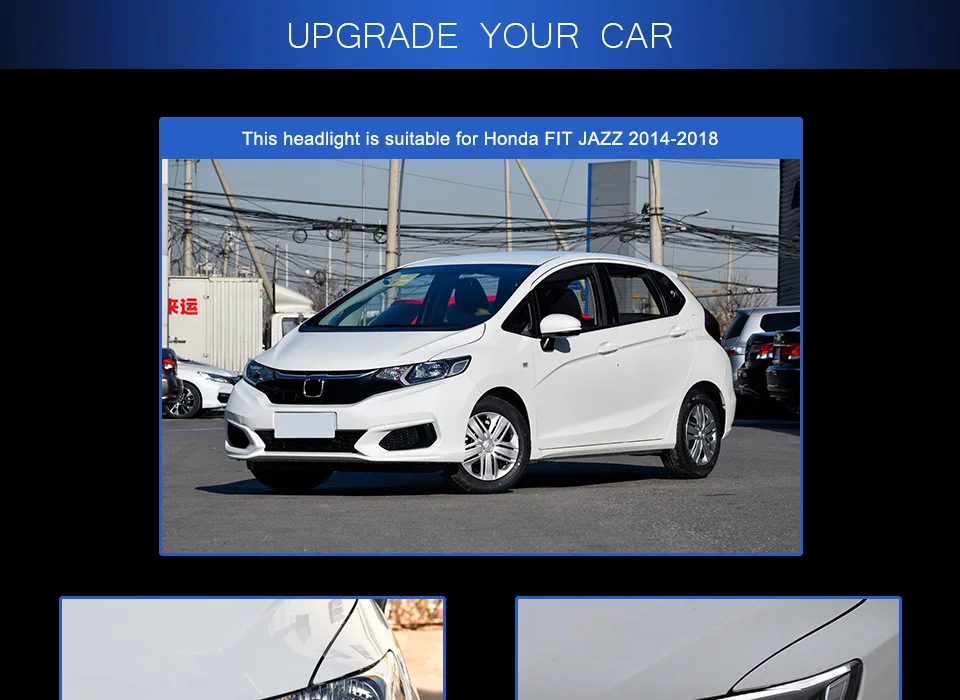 Автомобильный Стайлинг для Honda Fit gk5 gk 5 фары DRL Объектив Двойной Луч 4 светодиодный красный светодиодный угол глаза Стиль