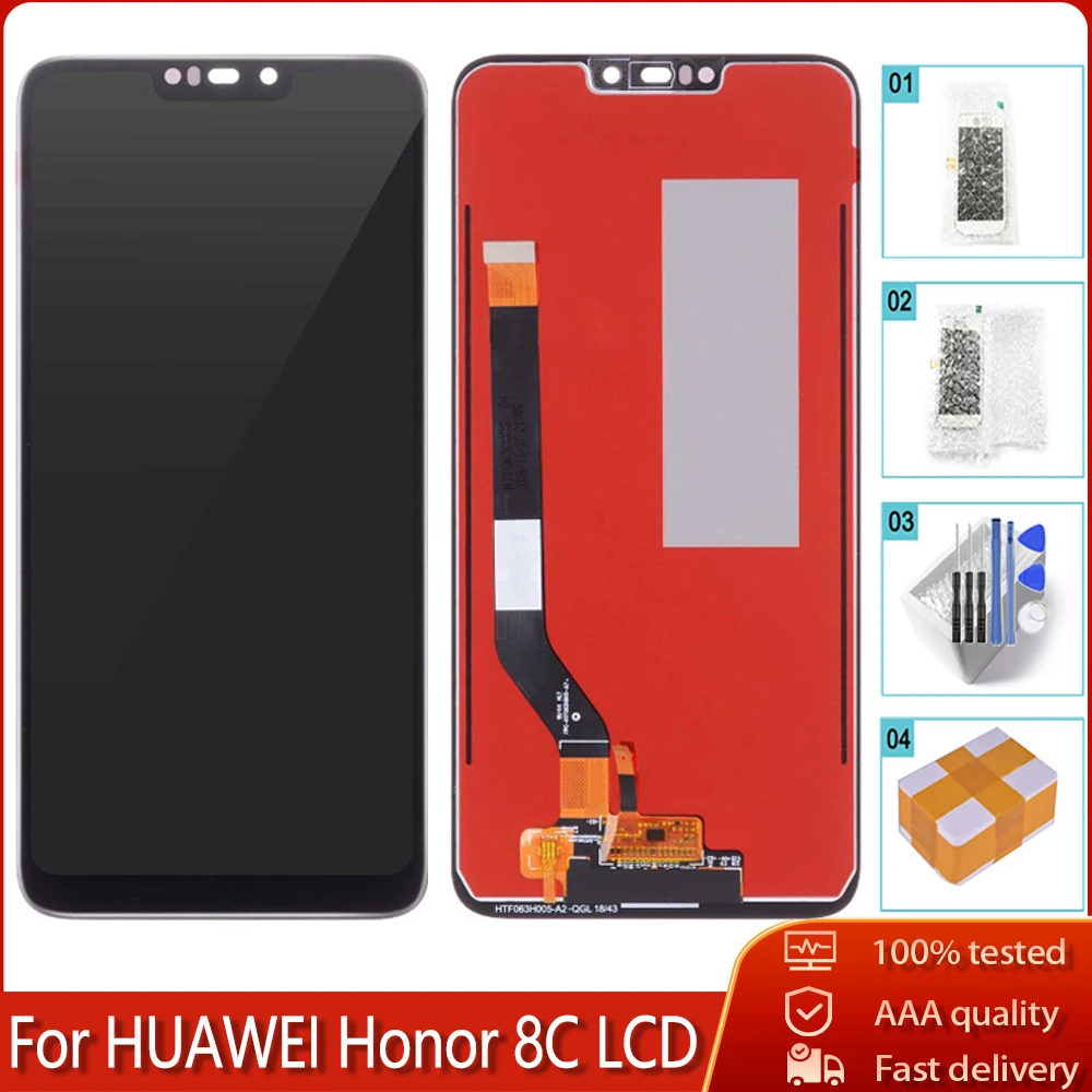 ЖК дисплей 6 26 дюйма с рамкой для Huawei Honor 8C сенсорный экран дигитайзер сменный в