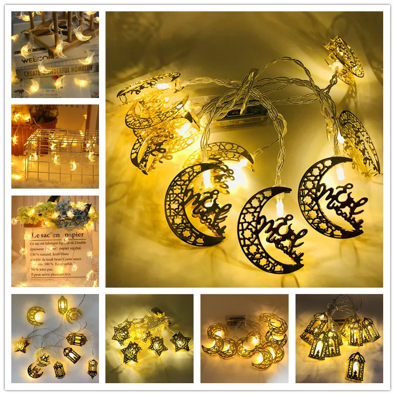 

Ramadan Decorations Moon Star Led String Lights EID Mubarak Decor for Home Islam Muslim Event Party Supplies Eid Al-Fitr Decor