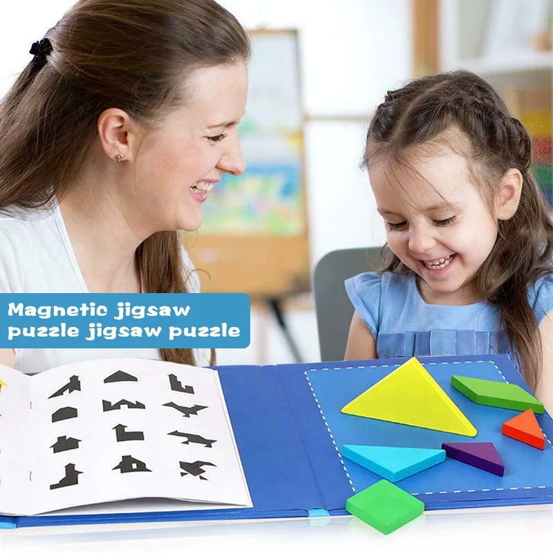 

Набор обучающих игрушек Монтессори для детей, подарки LBV, магнитный пазл мозаика