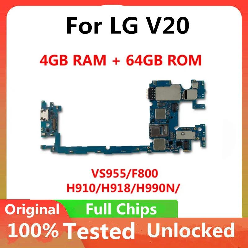 Оригинальная материнская плата для LG V20 H910 H918 H990N VS995 F800 64 ГБ разблокировка