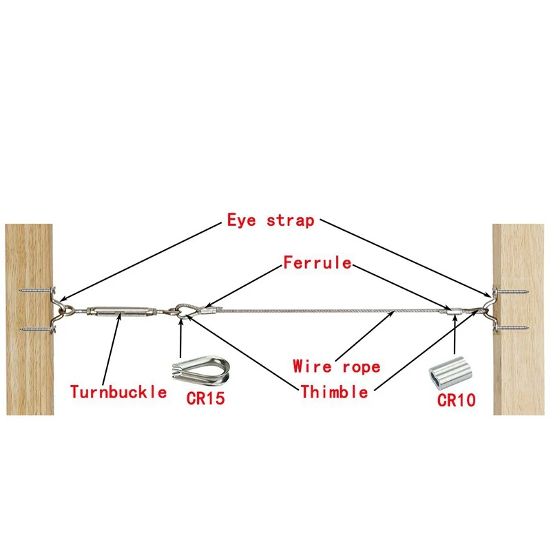 20 Pack Heavy Duty Stainless Steel Cable Railing Kits For Wood Posts Diy Balustrade Kit With Jaw Swage Fork Turnbuckle Ck01 |