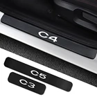 4 шт для Citroen C4 C1 C5 C3 C6 C-ELYSEE VTS от порога наклейки Авто порог протектор углеродного волокна автомобиля Тюнинг аксессуары