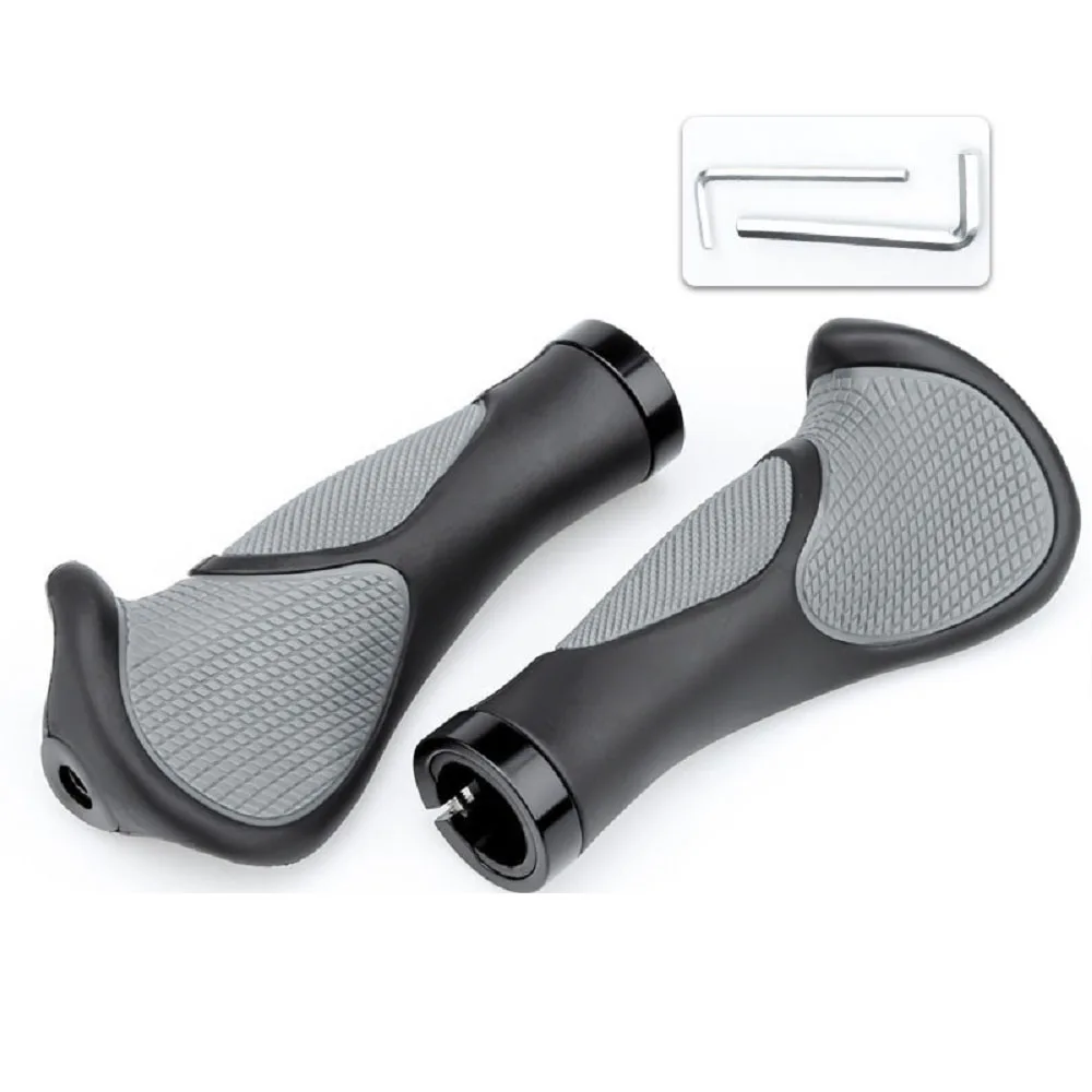 

Bicycle Handlebar Grips Ergonomics Anti-slip Rubber Grips Screw Widen Holding Bilateral Lockup Adult Protector for MTB Cycling