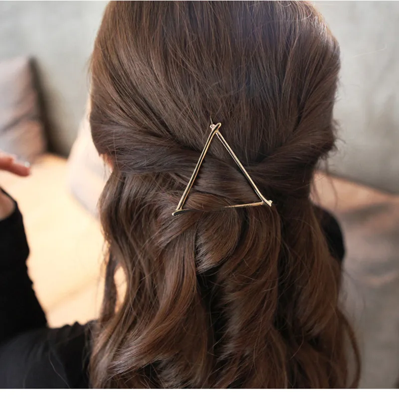 Простая заколка для волос в геометрическом стиле Корейская версия круглая