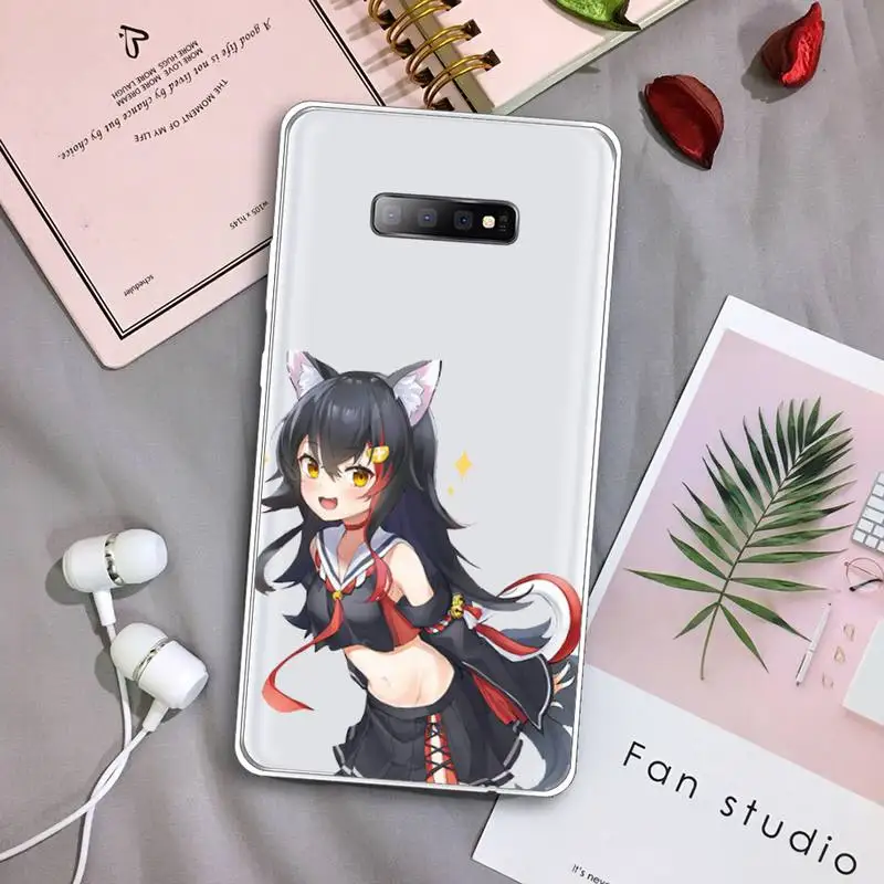 

ookami mio hololive fox girl Phone Case Transparent For Samsung Galaxy S A 5 7 8 9 2015 20 edge plus 10 e lite 2019