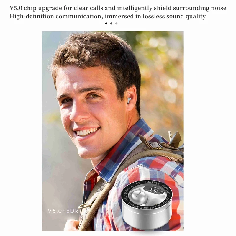 

Wireless Bluetooth 5.0 Headset Tws New Binaural Mini In-Ear Stereo Digital Display Bluetooth Headset