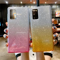 stylish gradient glitter phone case for samsung a22 32 51 71 72 52 s20 21 plus note10 9 s9 10 soft and drop resistant back cover