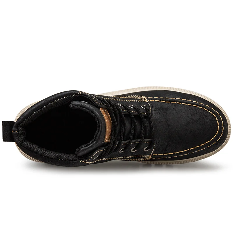 Качественная Вулканизированная обувь из натуральной кожи Мужские ботинки