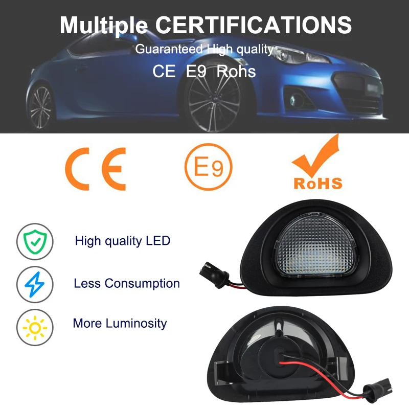 Белый светодиодный светильник для номерного знака CITROEN C1 2005-13 Peugeot 107 2005-14