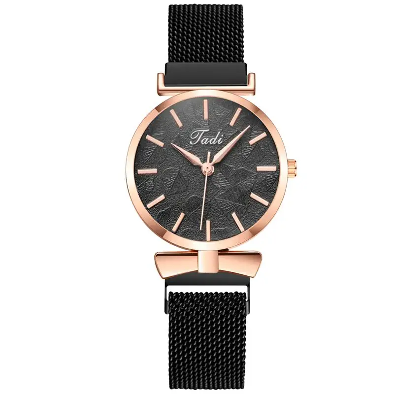 

Leaves Dial Design 2020 Women Fashion Luxury Rose Gold Stainless Steel Watch With Mesh Strap Quality Classic Ladies Wristwatches