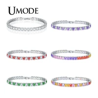 umode menswomen aaa cubic zirconia tennis bracelet hip hop jewelry iced out 1 row gold cz charms bracelet for gifts ub0178