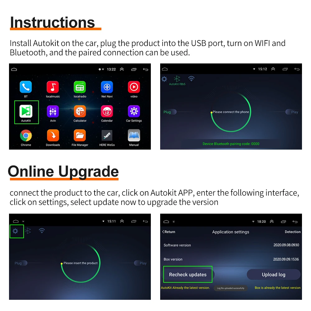 carlinkit wireless carplay dongle android auto for android system screen multimedia wifi connect autokit support mirror link map free global shipping