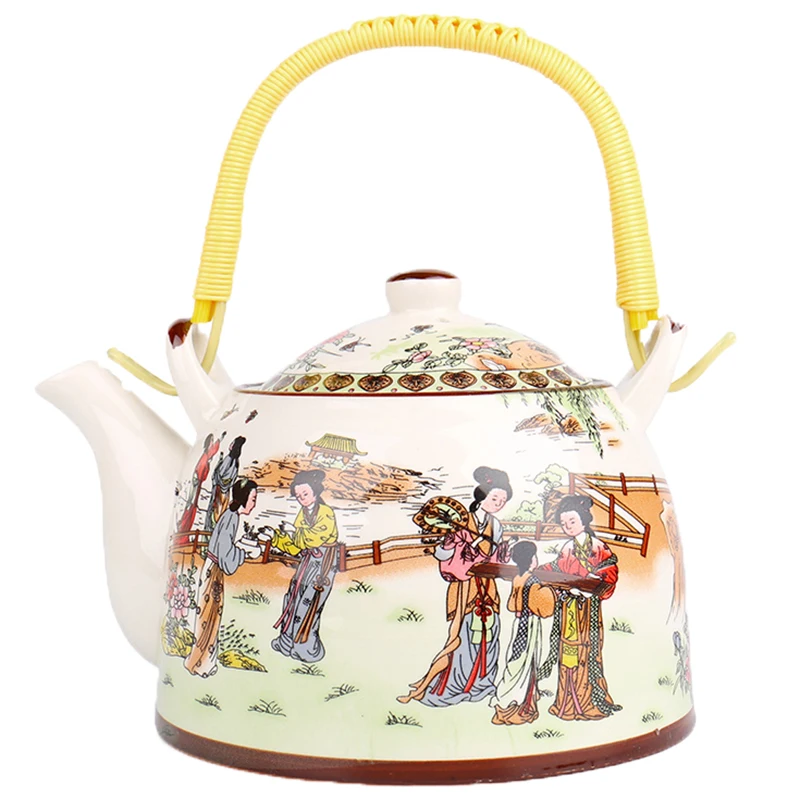 

Chinese Vintage Teapot Ceramic Handmade Samovar Kettle Handle Travel Ornament Teapot Zaparzacz Do Herbaty Kitchen Products DB60C