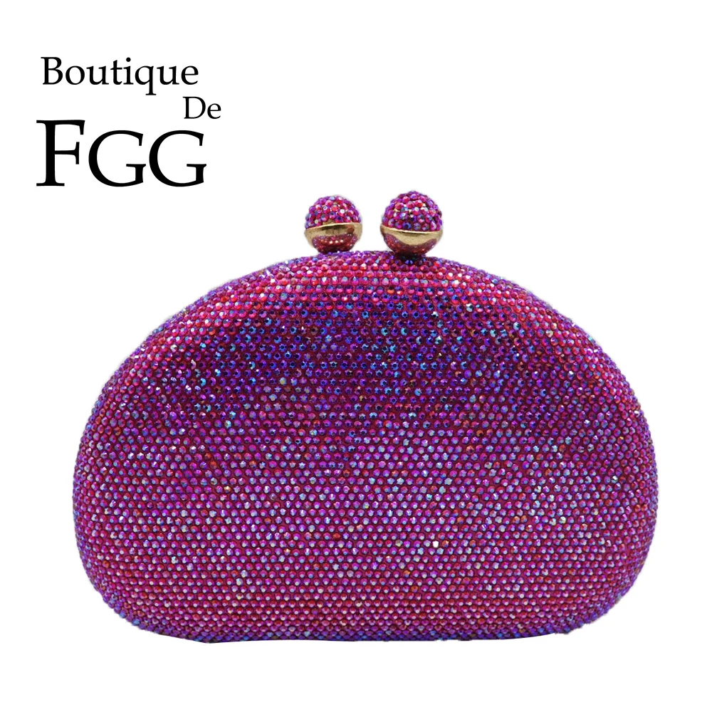 Boutique De FGG элегантные фиолетовые женские вечерние сумочки-клатчи со стразами, свадебные сумочки для невесты, вечерняя сумочка со стразами