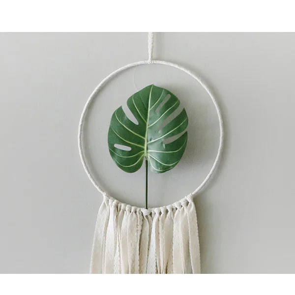 Turtle Leaf Макраме Висячие настенные гобелены Catcher настенные украшения пасторальные настенные растения Настенные Ловец снов гобелены в стиле бохо для декора - Цвет: Turtle Leaf
