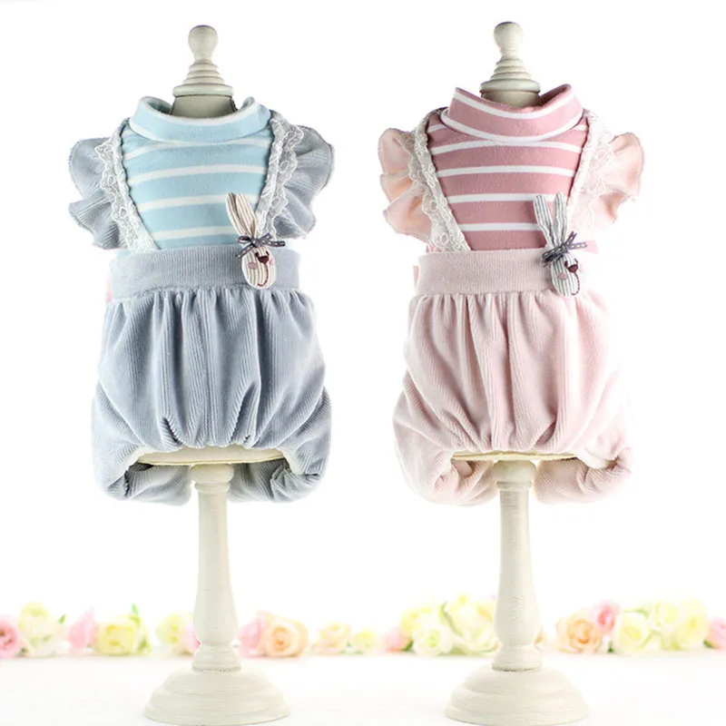 Милый полосатый комбинезон для собак зимнее теплое флисовое пальто маленьких