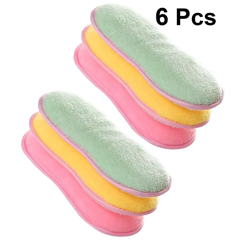 6 шт двухсторонняя губка для мытья посуды кухонная чистки скруббера (желтый