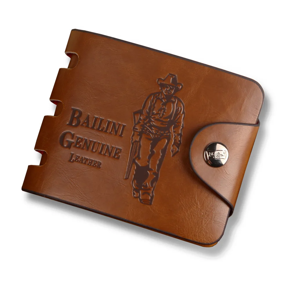 

Men's Short Vintage Hunter Large Capacity Buckle PU Leather Wallet